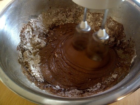 Batter being mixed
