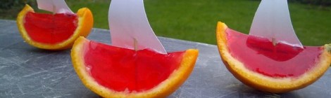 Jelly boats on a table