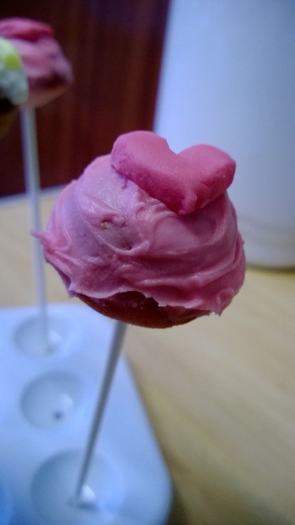 Pink cake pop with heart