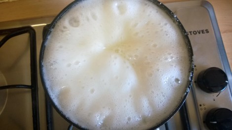 Milk and sugar boiling