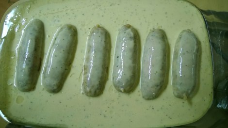 Sausages in batter raw