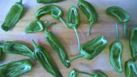 Cleaned out padron peppers