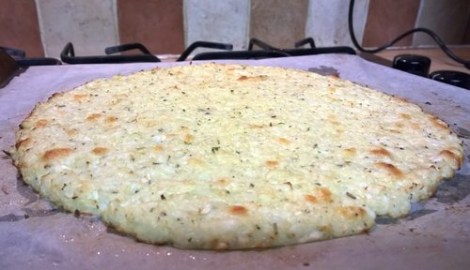 Cauliflower pizza base cooked
