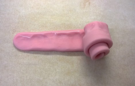 Rolling fondant into a rose