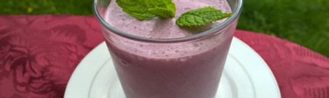 Blueberry and mint mousse